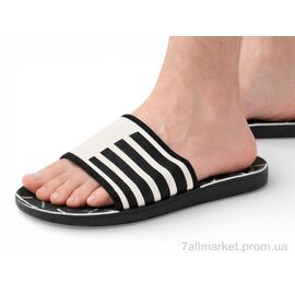 Шльопанці чоловічі пляжні Літо S39 black (98741) (6 пар р.40-45) "Obuvok" недорого оптом від прямого постачальника
