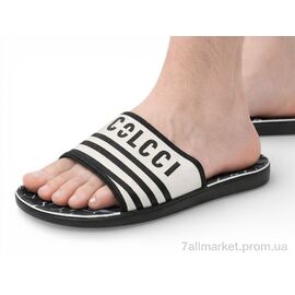 Шльопанці чоловічі пляжні Літо S40 white (98741) (6 пар р.40-45) "Obuvok" недорого оптом від прямого постачальника