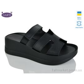 Фотография Шлепки женские облегченные Лето 0193 чорна шкіра (6 пар р.36-40) "Garti" недорого оптом от прямого поставщика