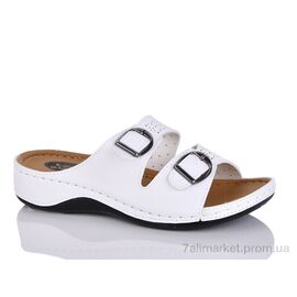 Фотография Шлепки женские облегченные Лето 195 white (6 пар р.36-41) "Sali-2" недорого оптом от прямого поставщика