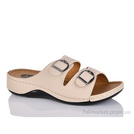 Фотография Шлепки женские облегченные Лето 195 beige (6 пар р.36-41) "Sali-2" недорого оптом от прямого поставщика