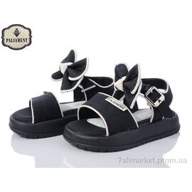 Фотография Босоножки детские летние Лето D512-1 black (8 пар р.22-27) "PALIAMENT" недорого оптом от прямого поставщика