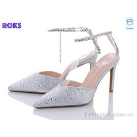 Фотография Босоножки женские летние Лето LC03 silver (12 пар р.36-40) "Roks" недорого оптом от прямого поставщика