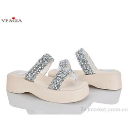 Фотография Шлепки женские облегченные Лето N20 silver (8 пар р.36-40) "Veagia-ADA" недорого оптом от прямого поставщика