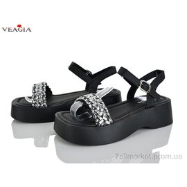Фотография Босоножки женские летние Лето N19 black (8 пар р.36-40) "Veagia-ADA" недорого оптом от прямого поставщика