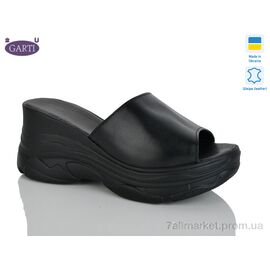 Фотография Шлепки женские облегченные Лето 525 чорна шкіра (6 пар р.36-40) "Garti" недорого оптом от прямого поставщика