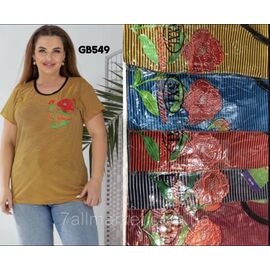 Футболка жіноча стильна р-р 2XL-5XL (мікс кв) "Stella" недорого від прямого постачальника