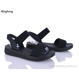 Фотография Босоножки женские летние Лето 7715 black (8 пар р.37-42) "Minghong" недорого оптом от прямого поставщика