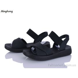 Фотография Босоножки женские летние Лето 7718 black (8 пар р.37-42) "Minghong" недорого оптом от прямого поставщика