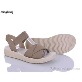 Фотография Босоножки женские летние Лето 7718 khaki (8 пар р.37-42) "Minghong" недорого оптом от прямого поставщика