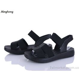 Фотография Босоножки женские летние Лето 7721 black (8 пар р.37-42) "Minghong" недорого оптом от прямого поставщика