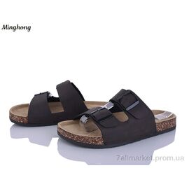 Шльопанці чоловічі пляжні Літо 2608-3 (8 пар р.40-45) "Minghong" недорого оптом від прямого постачальника