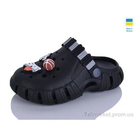 Фотография Кроксы детские летние Лето 012 чорний-графіт (6 пар р.30-35) "Lot Shoes" недорого оптом от прямого поставщика