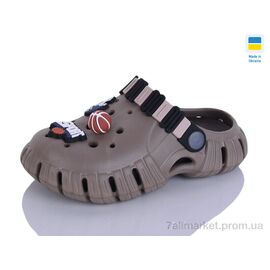 Фотография Кроксы детские летние Лето 012 т.беж-т.корич (6 пар р.30-35) "Lot Shoes" недорого оптом от прямого поставщика