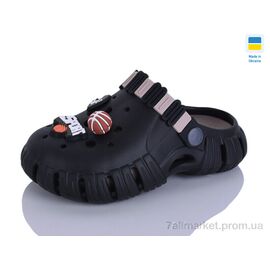 Фотография Кроксы детские летние Лето 012 чорний-беж (6 пар р.30-35) "Lot Shoes" недорого оптом от прямого поставщика