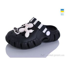Фотография Кроксы детские летние Лето 012 чорний-чорний (6 пар р.30-35) "Lot Shoes" недорого оптом от прямого поставщика
