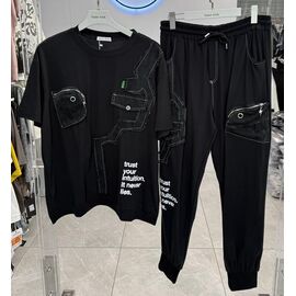 Фотография Костюм спортивный женский тёплый 383 black р.52-56 "Immei" недорого оптом от прямого поставщика