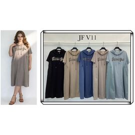 Сукня літня жіноча JFV11 nude р.XL-4XL "Immei" недорого оптом від прямого постачальника