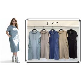 Сукня літня жіноча JFV12 beige р.XL-4XL "Immei" недорого оптом від прямого постачальника