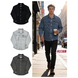 Сорочка чоловіча A038 black р.M-3XL "Lina" недорого оптом від прямого постачальника