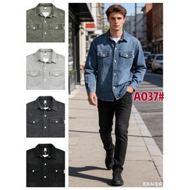 Сорочка чоловіча A037 black р.M-3XL "Lina" недорого оптом від прямого постачальника