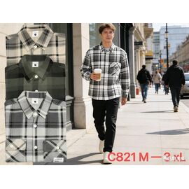 Сорочка чоловіча C821 l.grey р.M-3XL "Lina" недорого оптом від прямого постачальника