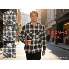 Сорочка чоловіча C812 black р.M-3XL "Lina" недорого оптом від прямого постачальника