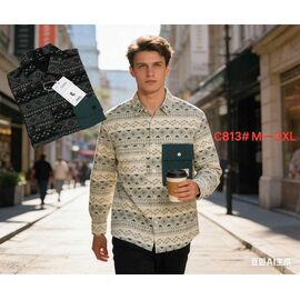 Сорочка чоловіча C813 beige р.M-3XL "Lina" недорого оптом від прямого постачальника