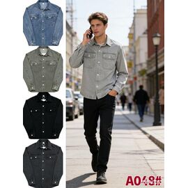 Сорочка чоловіча A048 blue р.L-4XL "Lina" недорого оптом від прямого постачальника