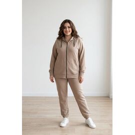 Фотография Костюм спортивный женский тёплый 12 beige р.3XL-6XL "VICTORY" недорого оптом от прямого поставщика