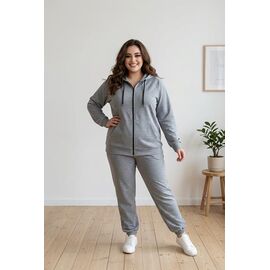 Фотография Костюм спортивный женский тёплый 12 grey р.3XL-6XL "VICTORY" недорого оптом от прямого поставщика