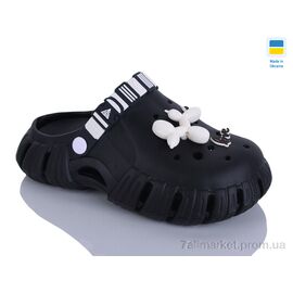 Фотография Кроксы женские летние Лето 677 чорний/чорн (6 пар р.36-40) "DeMur" недорого оптом от прямого поставщика