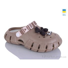 Фотография Кроксы женские летние Лето 677 мокко/крем (6 пар р.36-40) "DeMur" недорого оптом от прямого поставщика