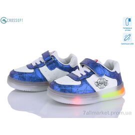 Кросівки дитячі модні Весна/осінь NC61-1 navy LED (6 пар р.21-25) "CROSSOPT" недорого оптом від прямого постачальника