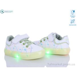 Кросівки дитячі модні Весна/осінь NC57-1 green LED (6 пар р.21-25) "CROSSOPT" недорого оптом від прямого постачальника