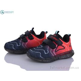Кросівки дитячі модні Весна/осінь F6 black-red (6 пар р.22-27) "CROSSOPT" недорого оптом від прямого постачальника