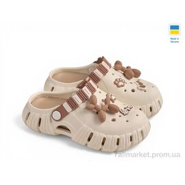 Фотография Кроксы детские летние Лето DS012 кремовий (6 пар р.30-35) "Rai shoes" недорого оптом от прямого поставщика