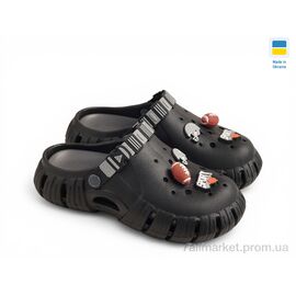 Фотография Кроксы детские летние Лето DS012 чорний (6 пар р.30-35) "Rai shoes" недорого оптом от прямого поставщика