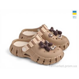 Фотография Кроксы детские летние Лето DS012 бежевий (6 пар р.30-35) "Rai shoes" недорого оптом от прямого поставщика