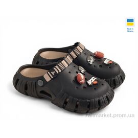 Фотография Кроксы детские летние Лето DS770 чорно-бежевий (6 пар р.36-40) "Rai shoes" недорого оптом от прямого поставщика