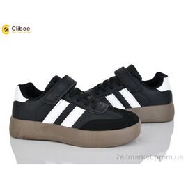 Фотография Кроссовки детские модные Весна/осень LC823 black-white (6 пар р.32-37) "Clibee" недорого оптом от прямого поставщика