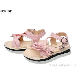Фотография Босоножки детские летние Лето 01-168 pink (10 пар р.22-26) "Super Gear" недорого оптом от прямого поставщика
