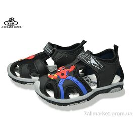 Фотография Сандалии детские летние Лето 010-02A black (10 пар р.21-25) "Jibukang" недорого оптом от прямого поставщика