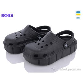 Фотография Кроксы женские летние Лето Progress 152 чорний (6 пар р.36-40) "Roks" недорого оптом от прямого поставщика