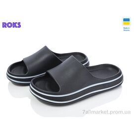 Фотография Шлепки детские летние Лето Progress 239 чорний (8 пар р.36-40) "Roks" недорого оптом от прямого поставщика