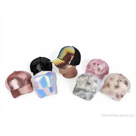 Кепка жіноча Літо Бейсболка з сіткою на регуляторі 001-2 mix (5 шт. р.сітка56-58) "Cheryagroup" недорого оптом від прямого постачальника
