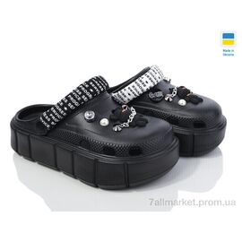 Фотография Кроксы женские летние Лето 152-2-4 ведмедик чорний (6 пар р.36-40) "Golden Lion" недорого оптом от прямого поставщика