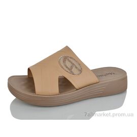 Фотография Шлепки женские облегченные Лето 2598 beige (8 пар р.37-42) "MaiNeLin" недорого оптом от прямого поставщика