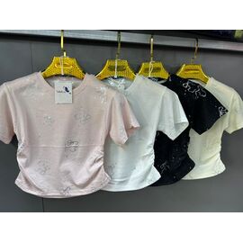 Фотография Футболка детская на девочку FK1678 beige р.120-160 "Fili kids" недорого оптом от прямого поставщика