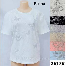 Футболка жіноча стильна батал р-р M-XL (52-60) (мікс кв) "Stolla" недорого від прямого постачальника